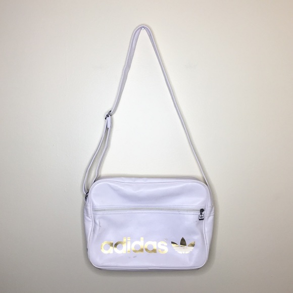 adidas bag white and gold